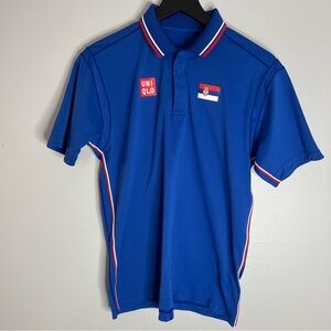 Uniqlo Novak Djokovic Tennis Polo Shirt Mens Medium Blue US Open Olympics